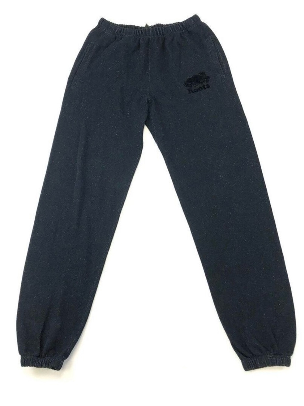 Roots black peppered genderless jogger sweatpants XXS - Picture 1 of 10